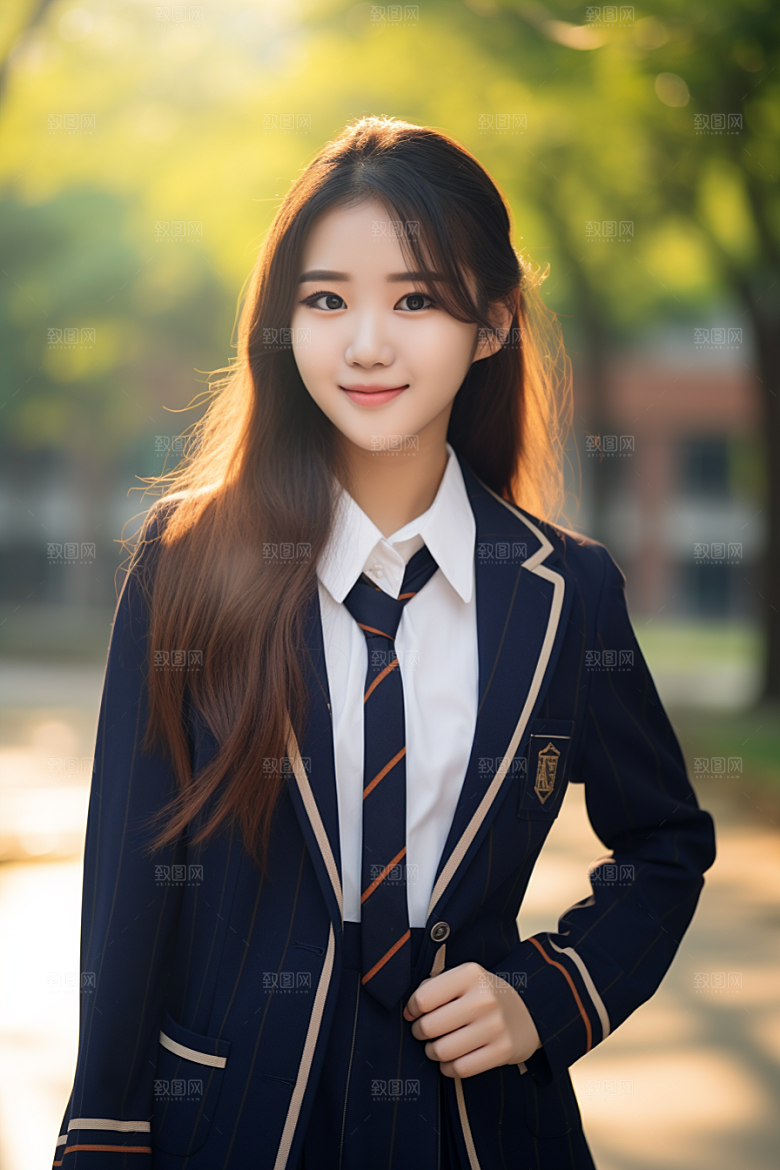 校服人物学生人像摄影图