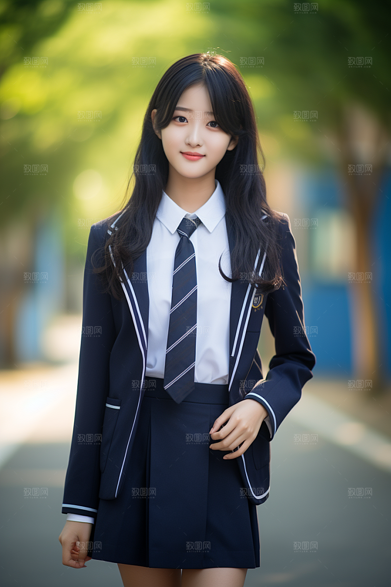 校服人物高清制服摄影图