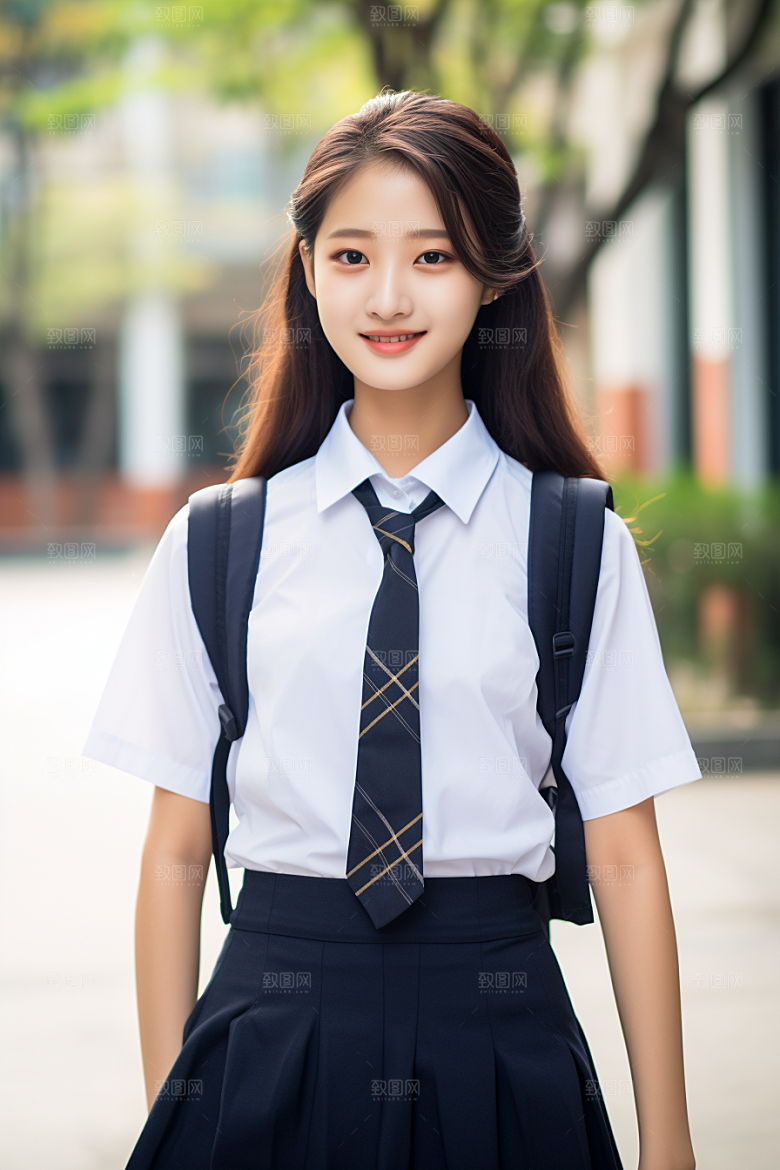 校服人物制服青春摄影图
