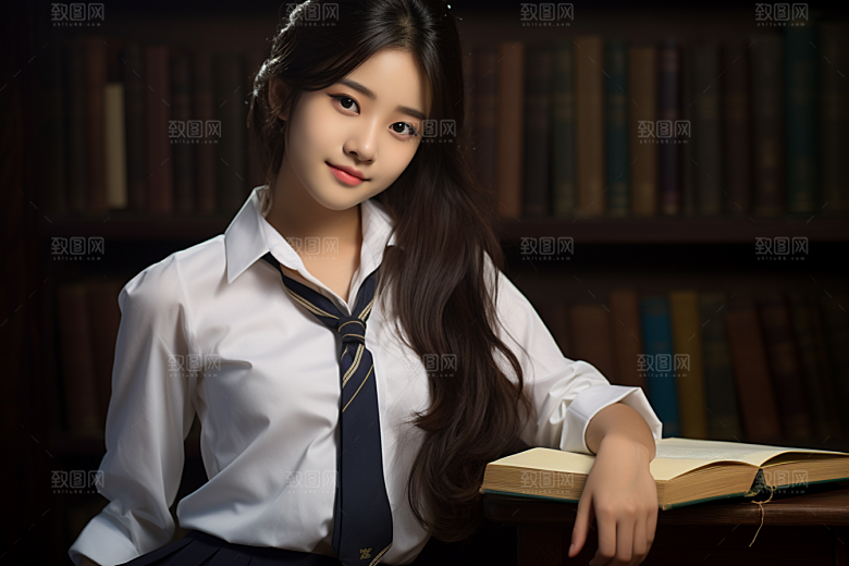 校服人物自然制服摄影图