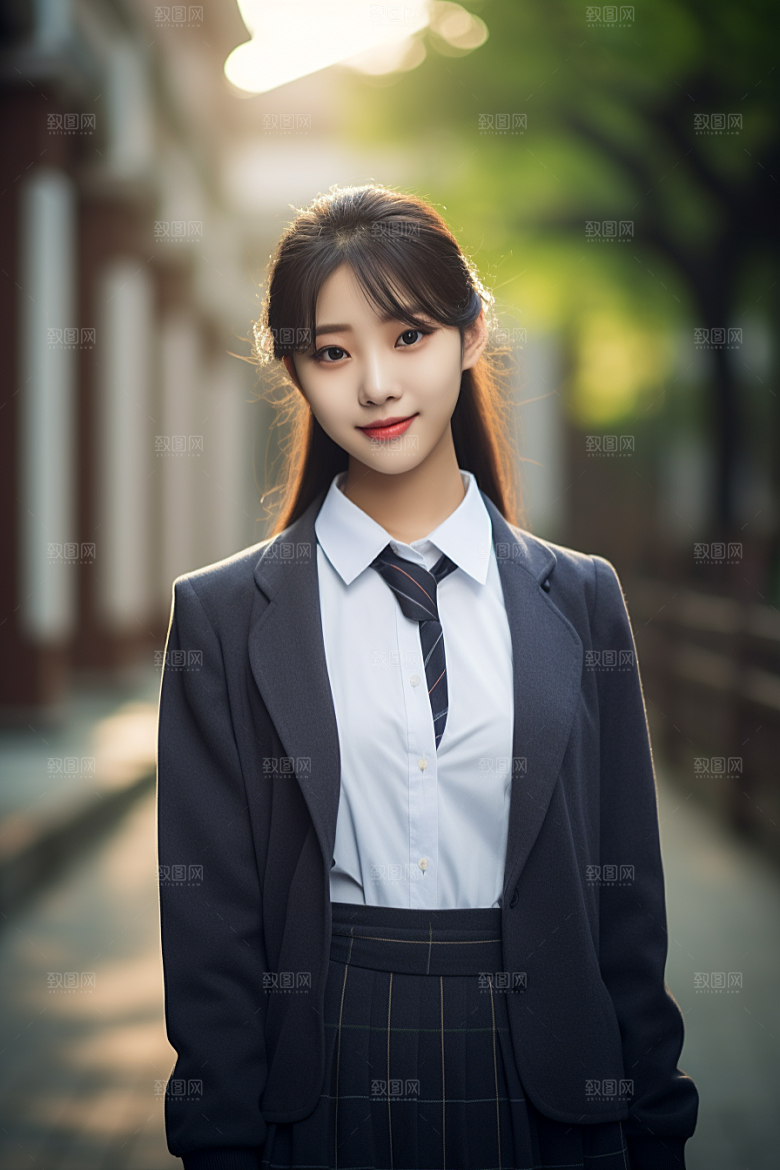 校服人物人像制服摄影图