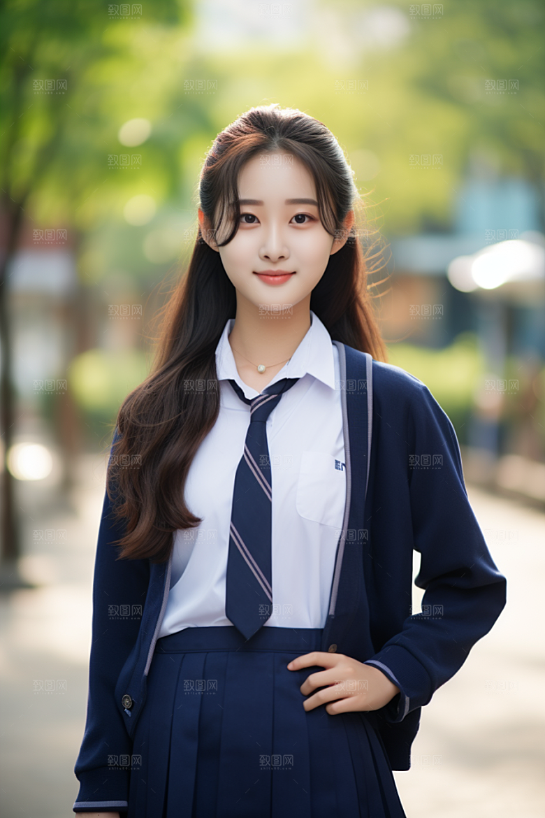 校服人物人像青春摄影图
