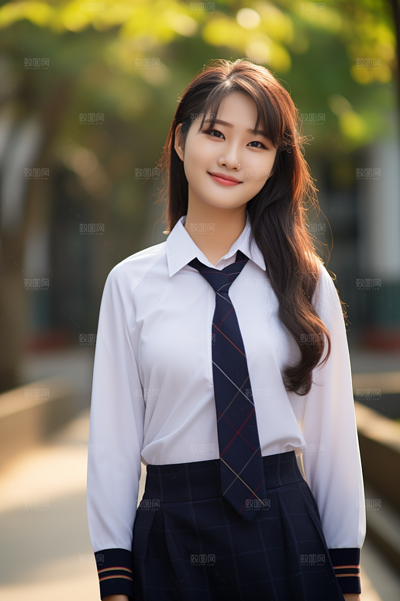 校服人物高中高清摄影图