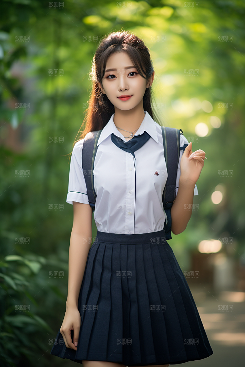校服人物靓丽高清摄影图