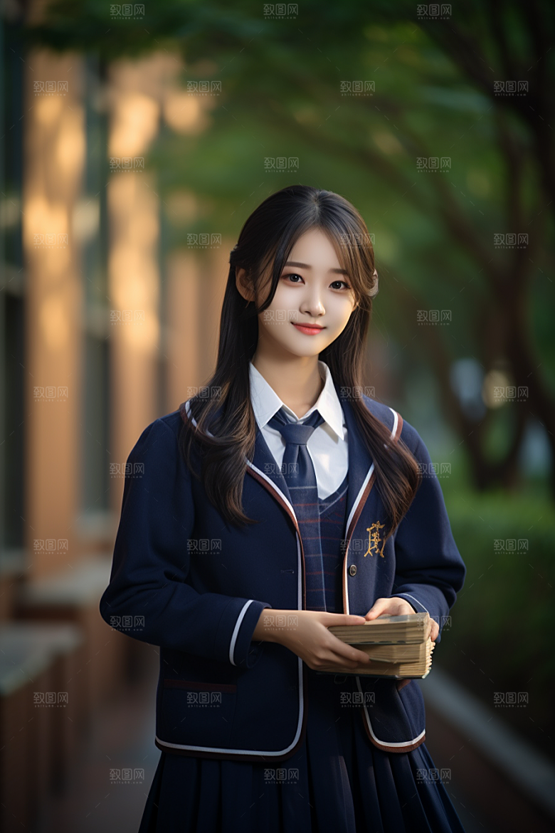 校服人物肖像青少年摄影图
