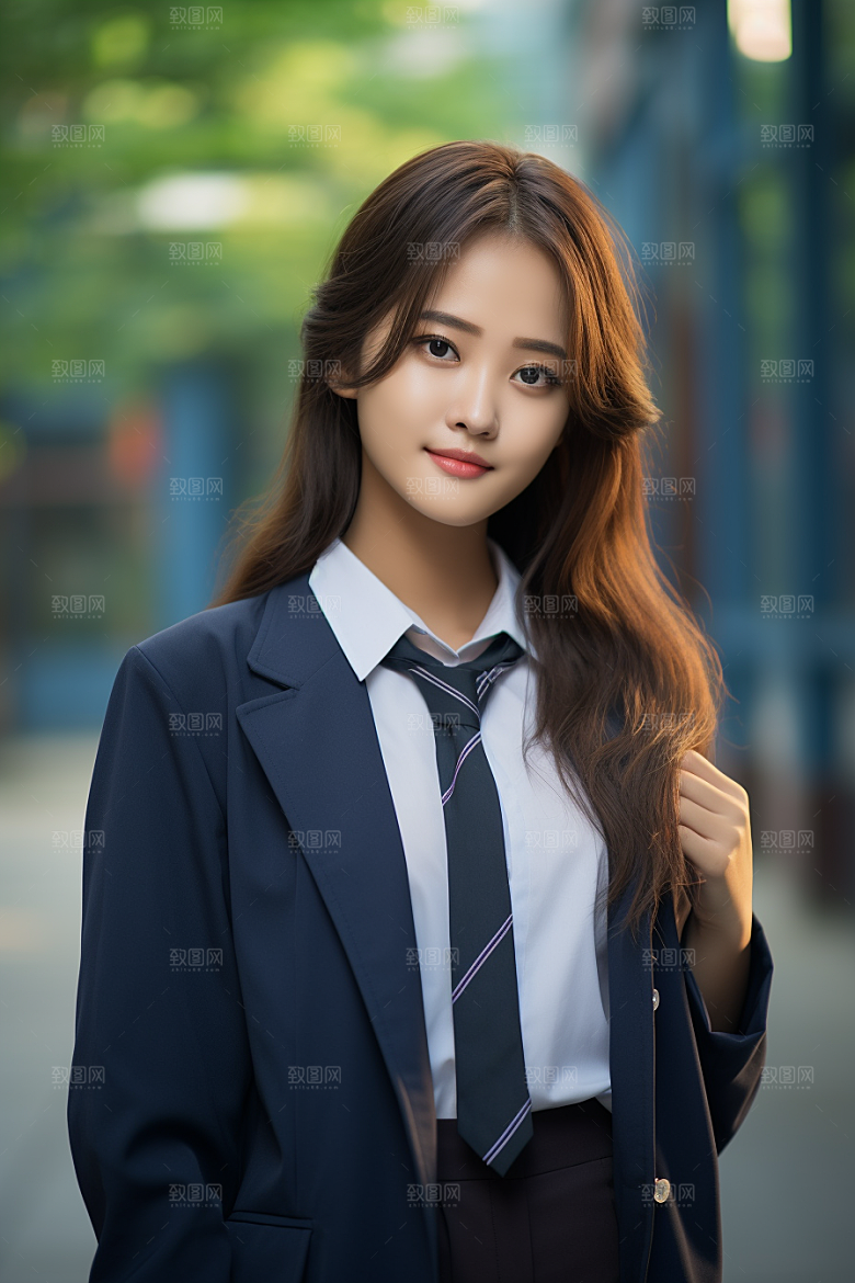 校服人物人像靓丽摄影图