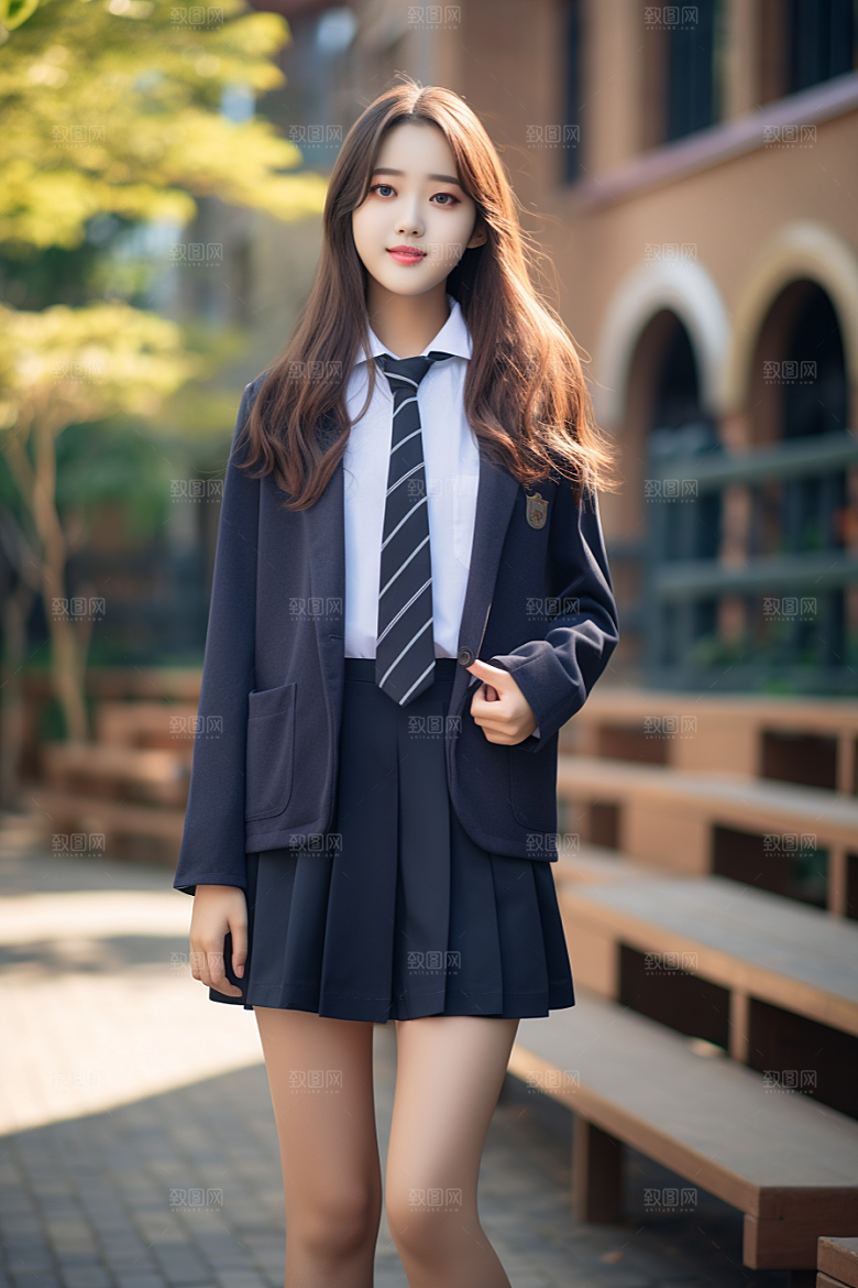 校服人物肖像制服摄影图