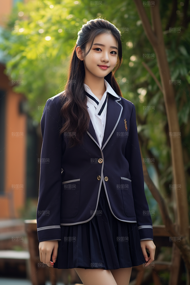 校服人物校园学校摄影图