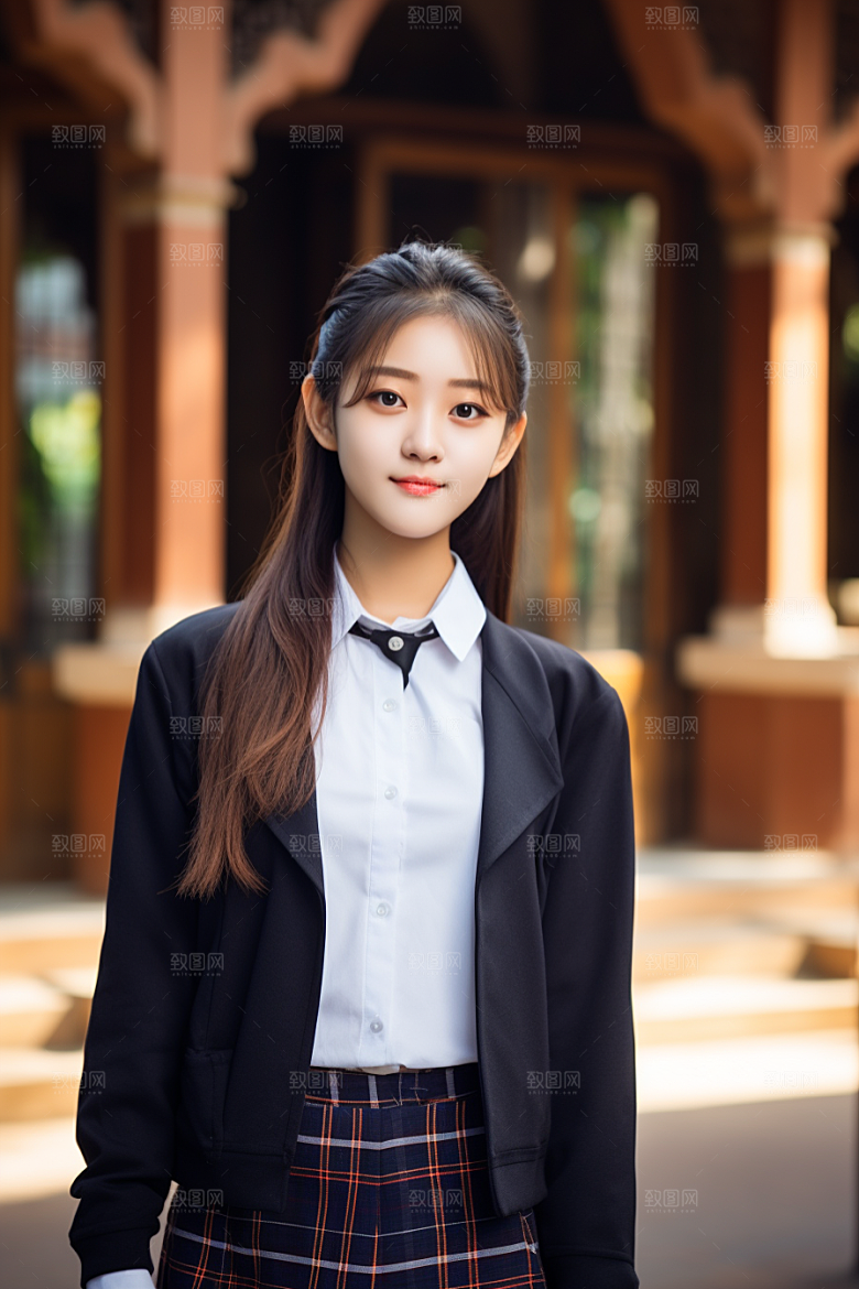 校服人物制服肖像摄影图