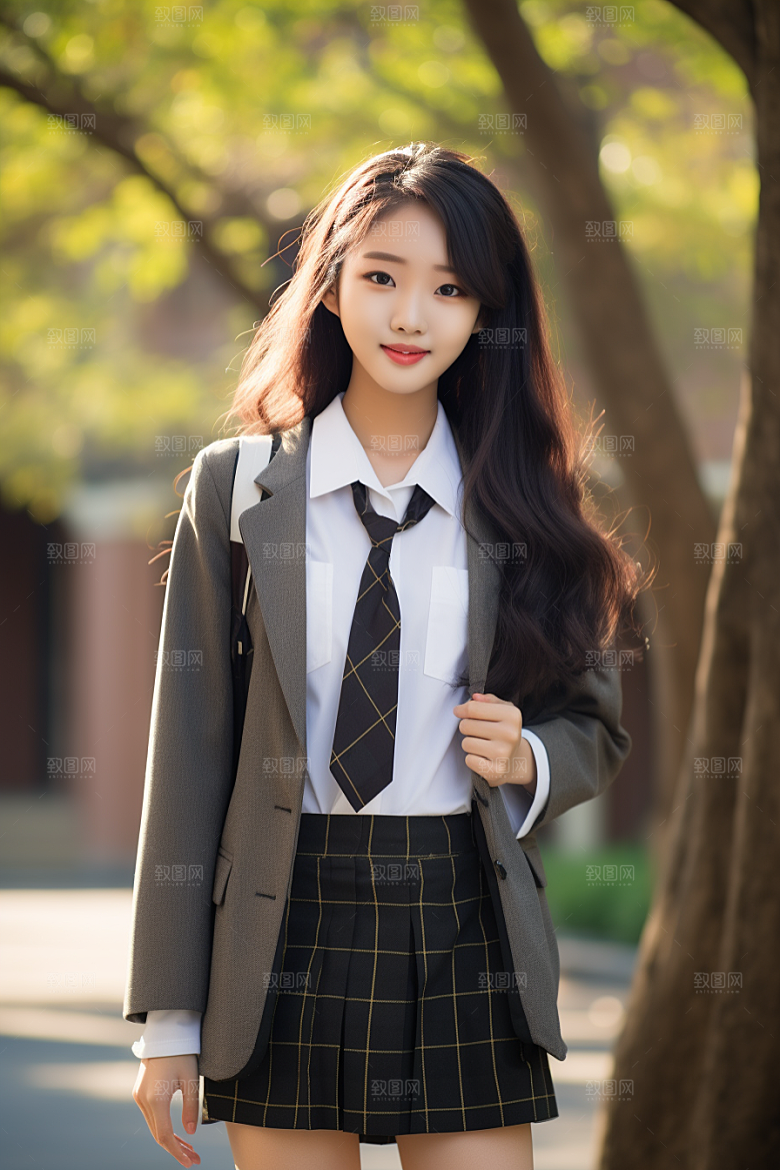校服人物制服人像摄影图