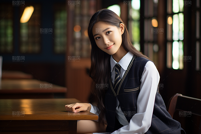 校服人物制服高清摄影图