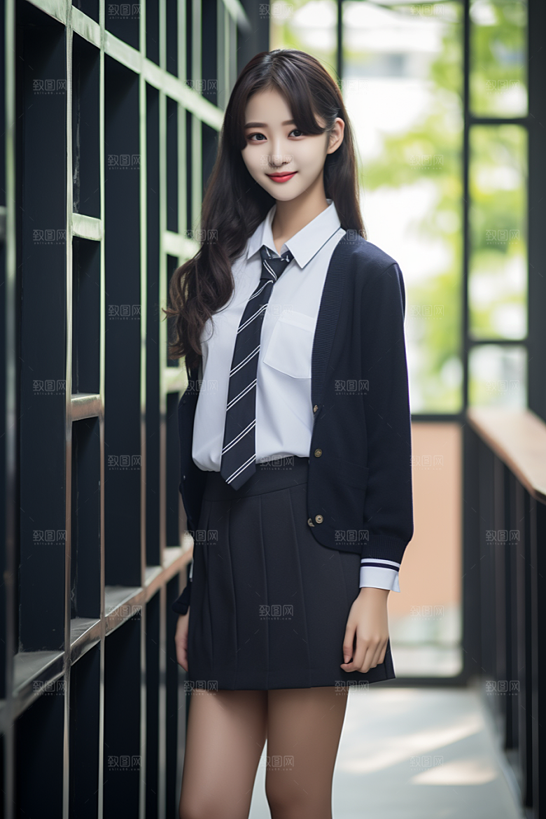 校服人物制服肖像摄影图