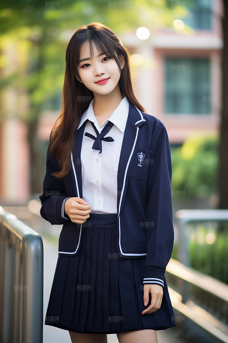 校服人物学生清新摄影图