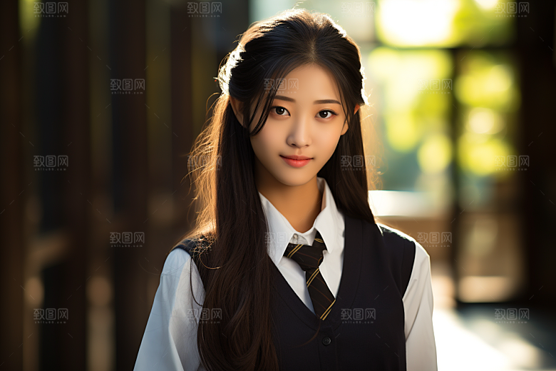 校服人物自然高清摄影图