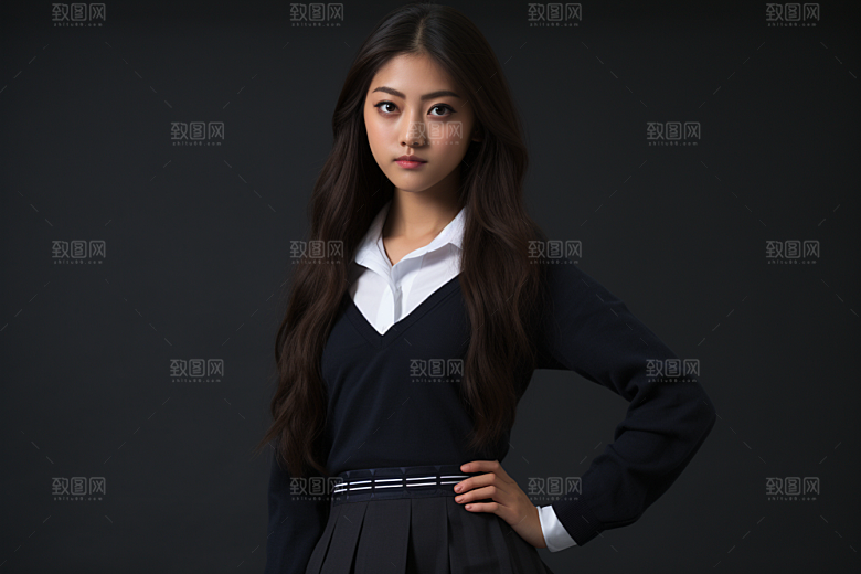 校服人物青少年清新摄影图