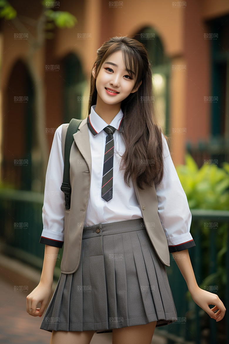 校服人物高清自然摄影图