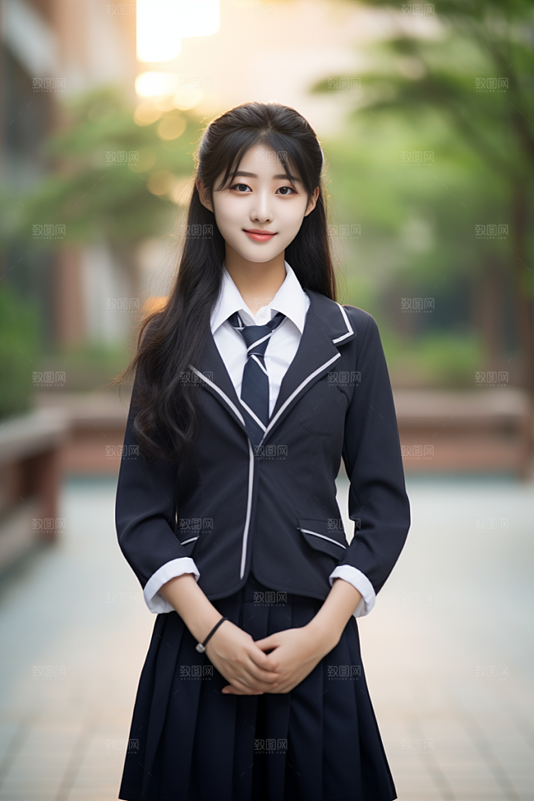 校服人物高清制服摄影图
