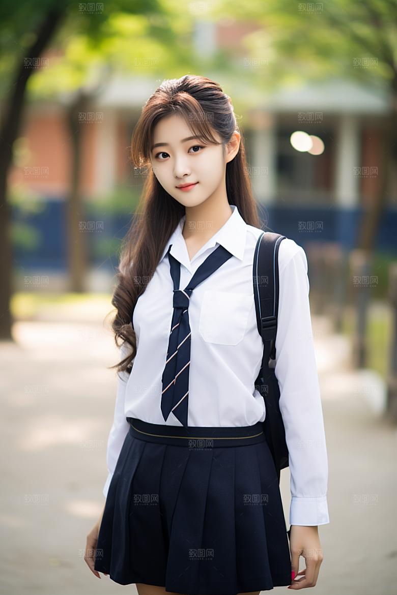 校服人物青少年人像摄影图