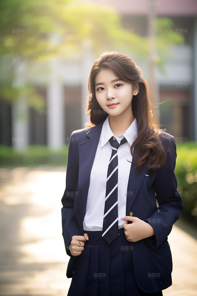 校服人物青春人像摄影图