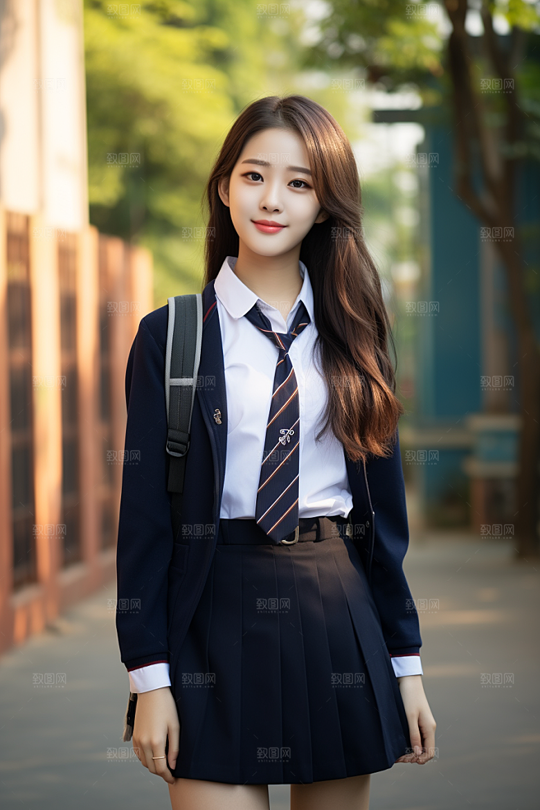 校服人物自然青少年摄影图