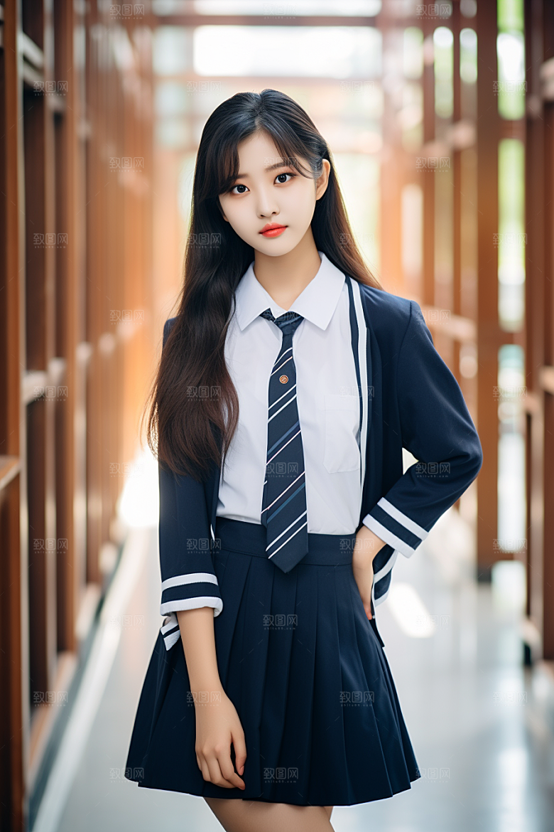 校服人物高中人像摄影图