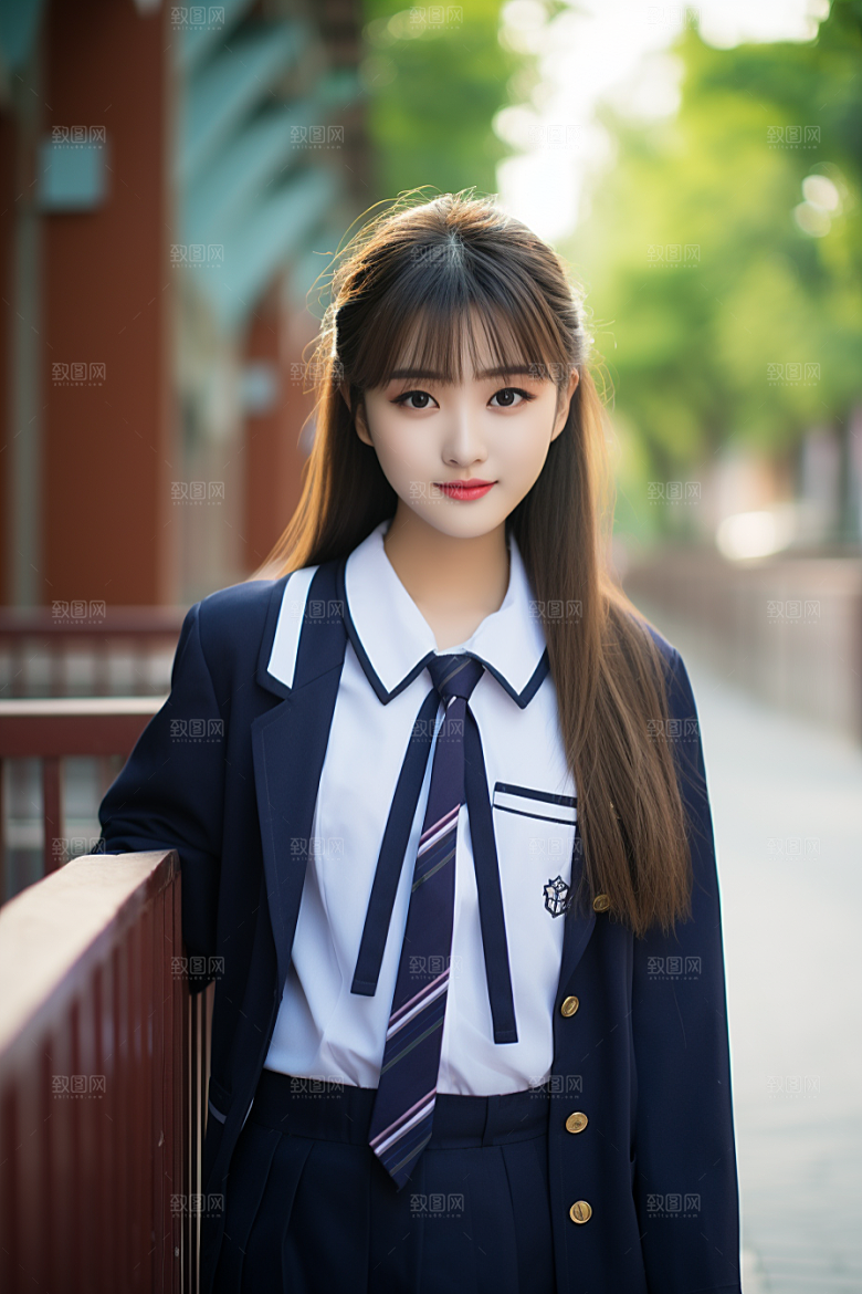 校服人物青少年人像摄影图