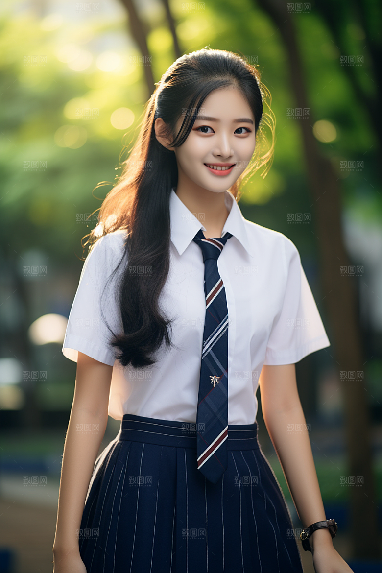 校服人物青少年学校摄影图
