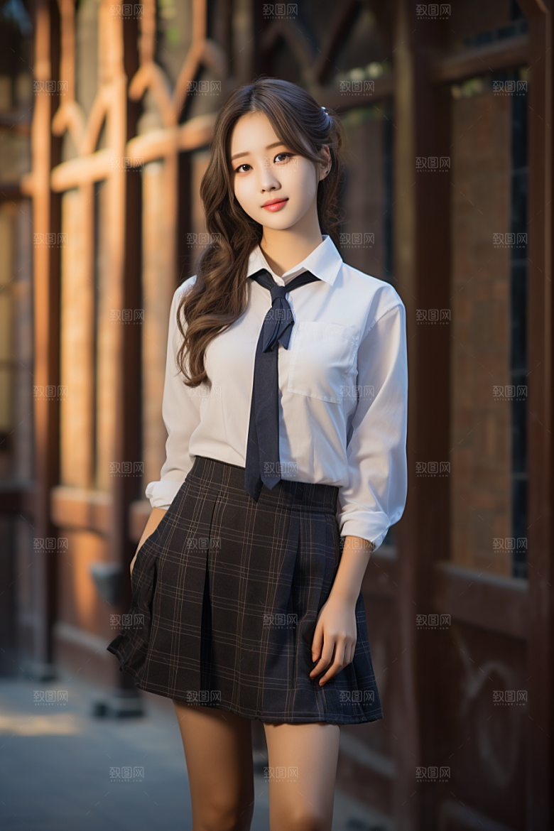 校服人物学生学校摄影图