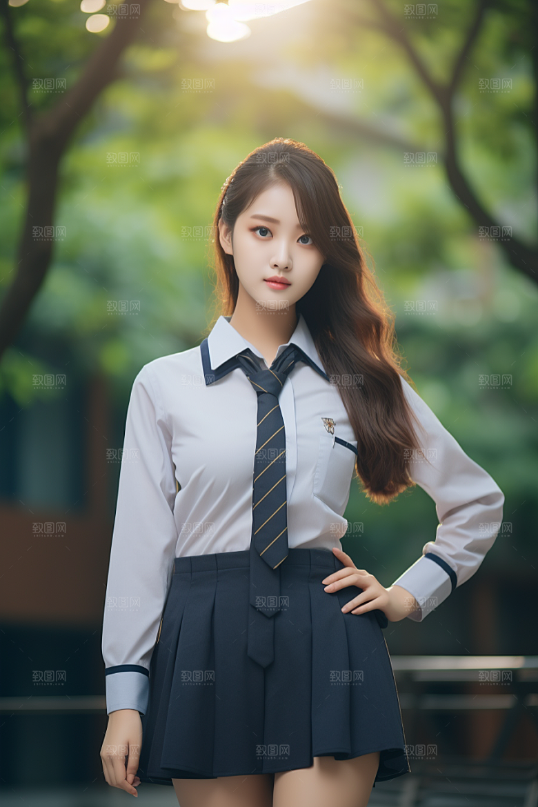 校服人物肖像青春摄影图