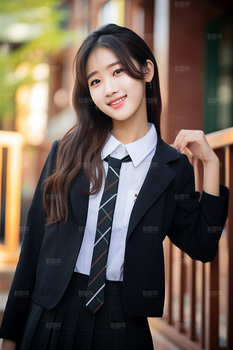 校服人物青春肖像摄影图