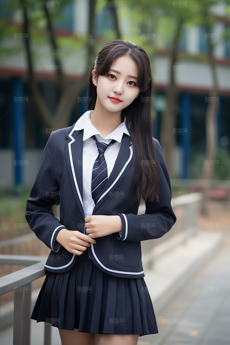 校服人物青少年学生摄影图