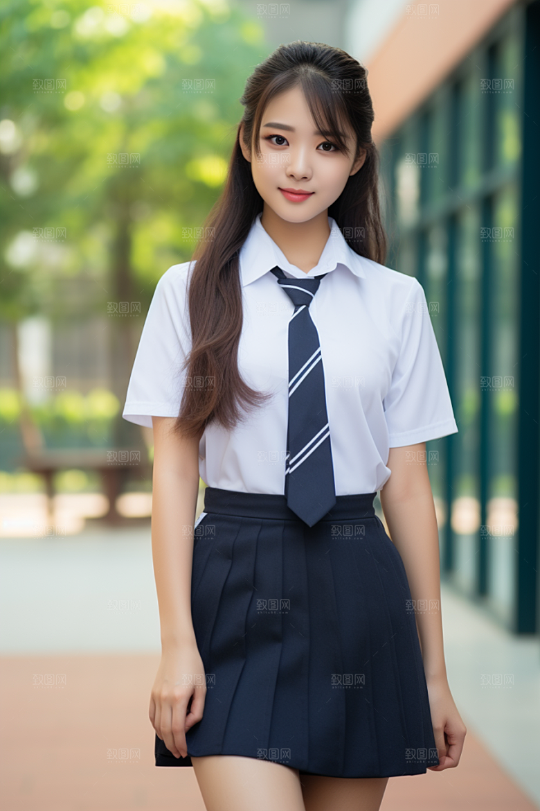 校服人物学生青少年摄影图