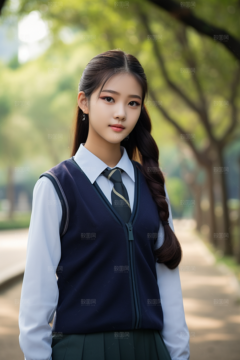 校服人物青春制服摄影图