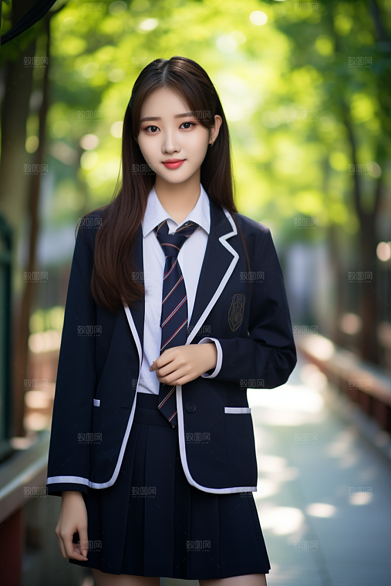 校服人物人像靓丽摄影图