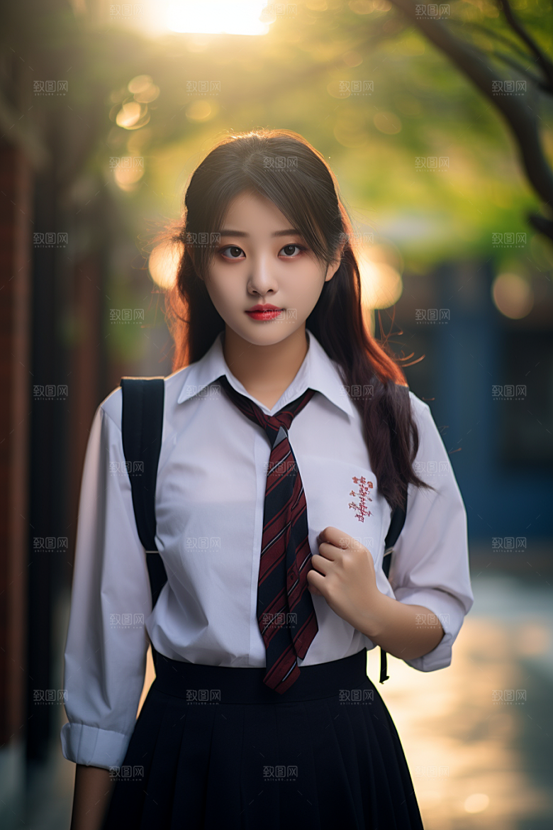 校服人物自然高中摄影图