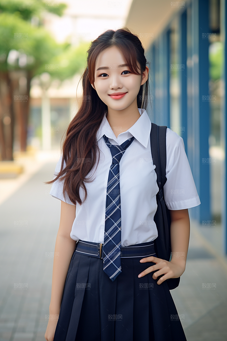 校服人物校园人像摄影图