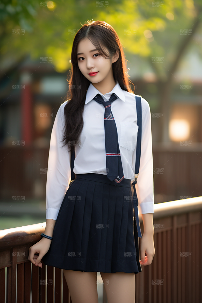 校服人物高中青少年摄影图