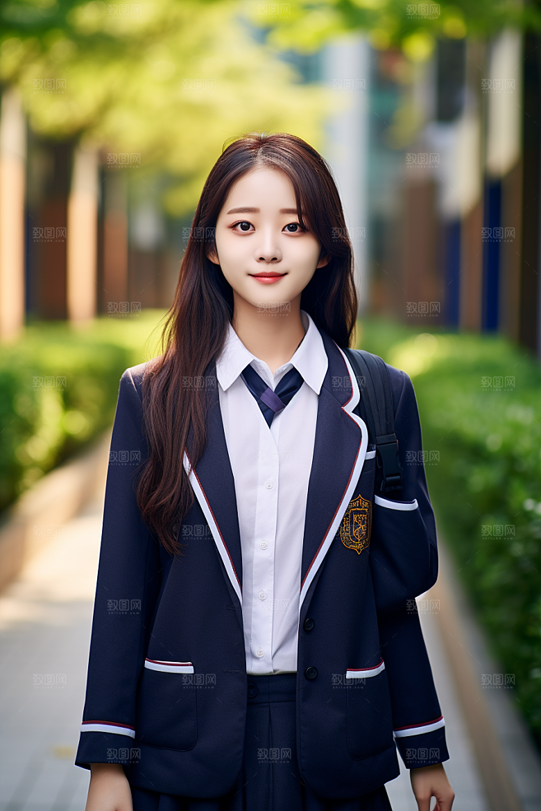 校服人物高中学生摄影图