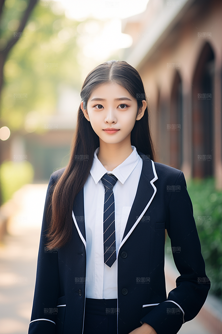 校服人物制服高清摄影图