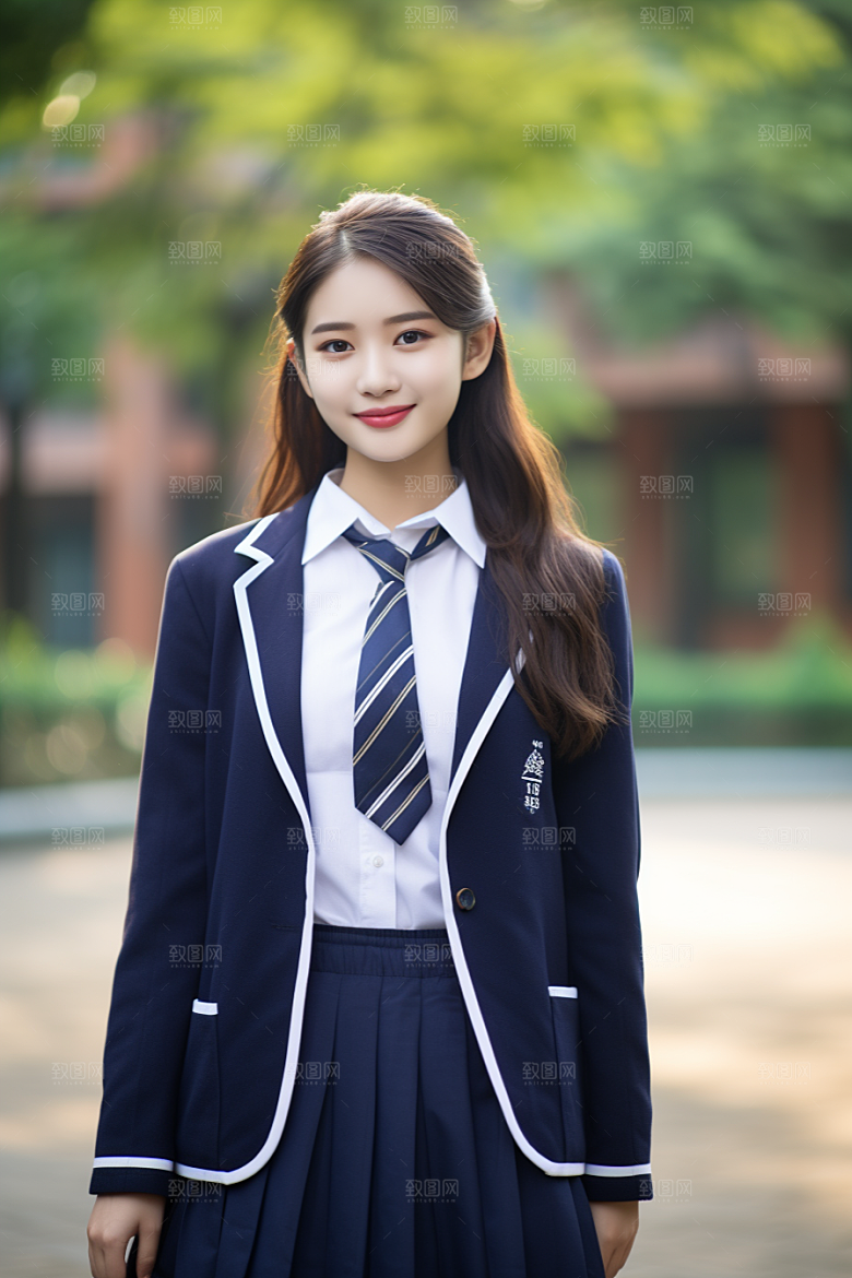 校服人物学生学校摄影图