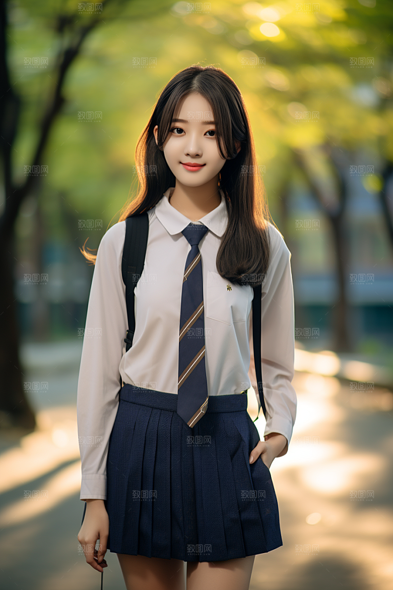 校服人物人像肖像摄影图