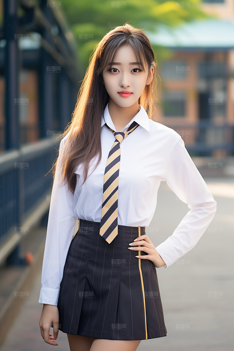 校服人物高清清新摄影图