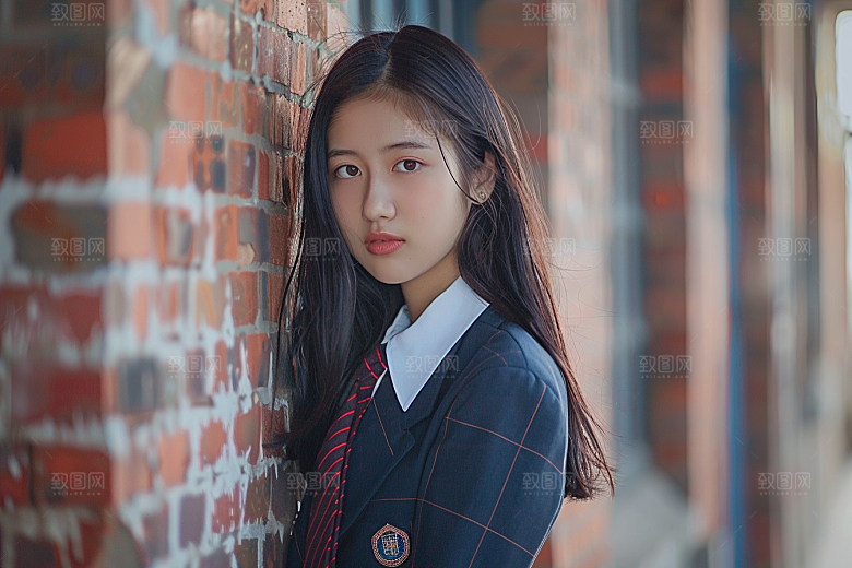 校服人物青少年学生摄影图