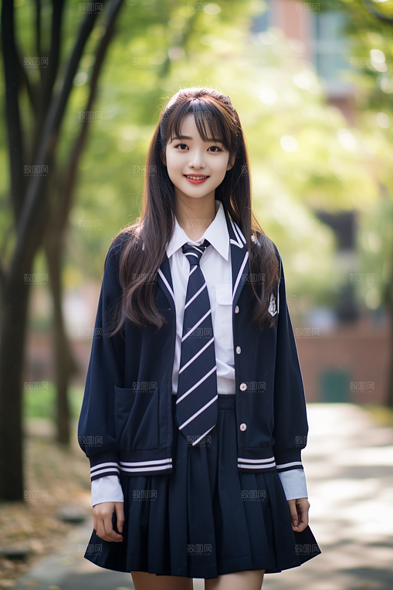 校服人物学生高清摄影图