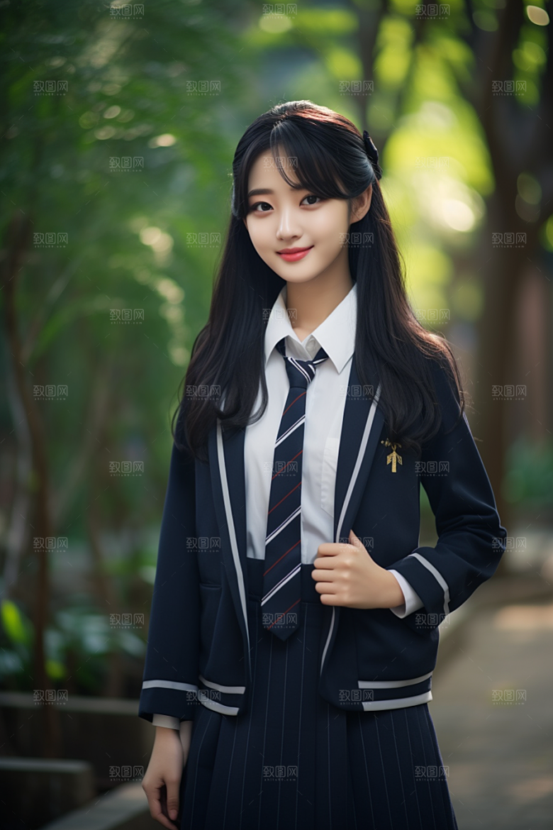 校服人物校园学生摄影图