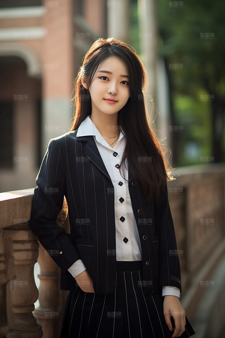 校服人物校园自然摄影图
