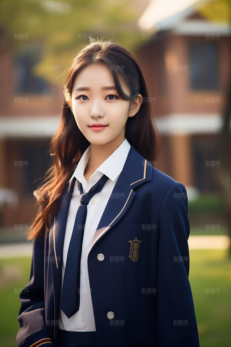 校服人物制服青少年摄影图