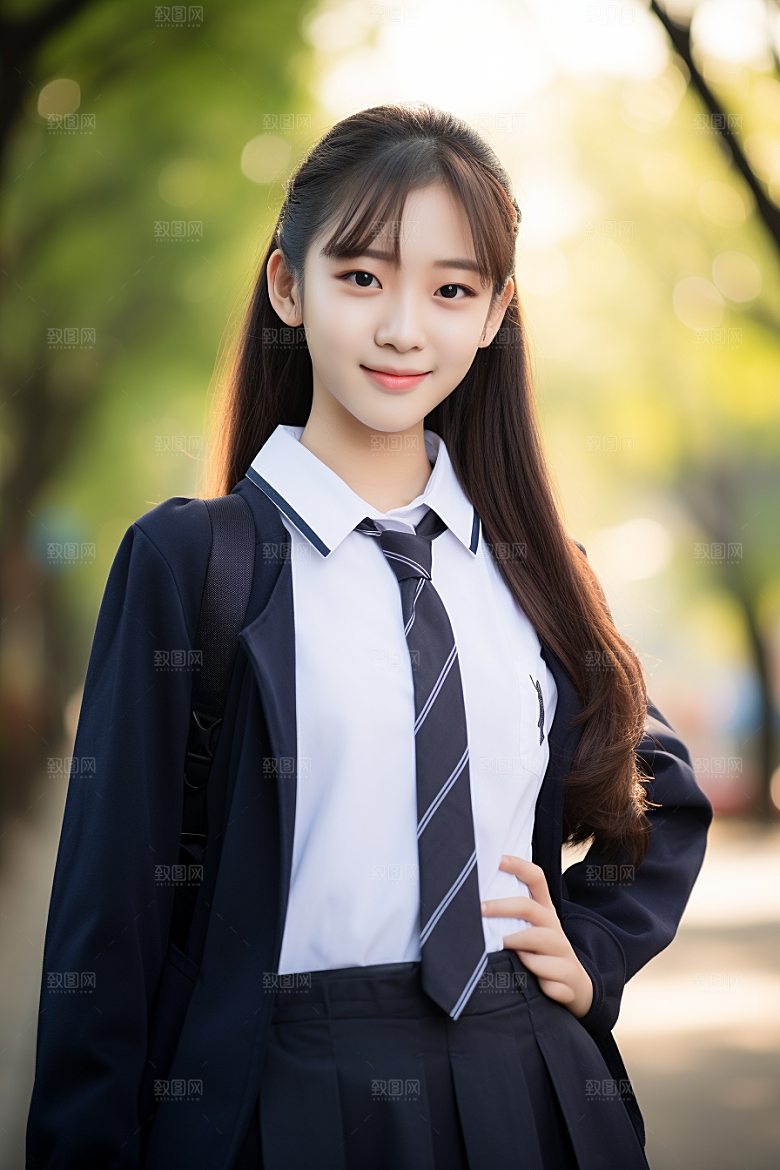 校服人物高中靓丽摄影图