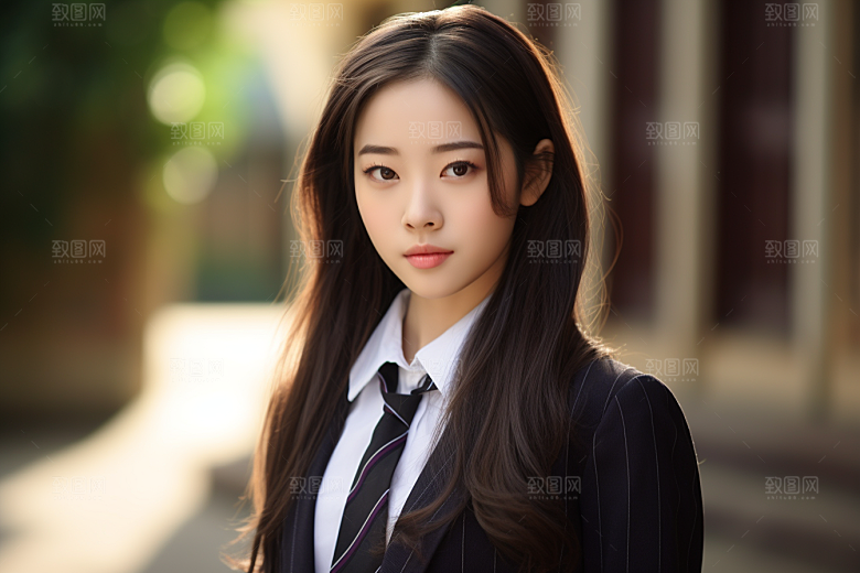 校服人物高清学生摄影图