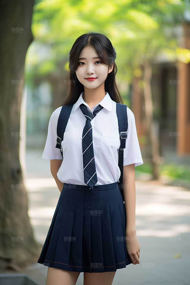 校服人物高清自然摄影图